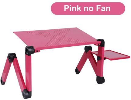 Draagbare Laptop Tafel Voor Bed Verstelbare Computer Tafel Ergonomische Lap Notebook Stand Lapdesk Trayy Lade Met Muismat roze nee Fan