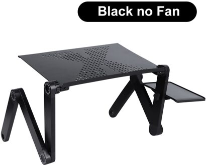 Draagbare Laptop Tafel Voor Bed Verstelbare Computer Tafel Ergonomische Lap Notebook Stand Lapdesk Trayy Lade Met Muismat zwart nee Fan