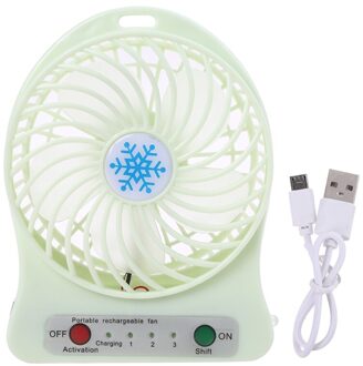Draagbare Led Licht Mini Fan Luchtkoeler Mini Desk Usb Ventilator Derde Wind Usb Fan Oplaadbare Abs Draagbare Kantoor Outdoor thuis groen