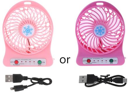 Draagbare Led Licht Mini Fan Luchtkoeler Mini Desk Usb Ventilator Derde Wind Usb Fan Oplaadbare Abs Draagbare Kantoor Outdoor thuis Roze