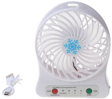 Draagbare Led Licht Mini Fan Luchtkoeler Mini Desk Usb Ventilator Derde Wind Usb Fan Oplaadbare Abs Draagbare Kantoor Outdoor thuis wit