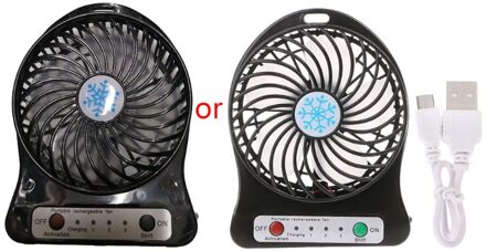 Draagbare Led Licht Mini Fan Luchtkoeler Mini Desk Usb Ventilator Derde Wind Usb Fan Oplaadbare Abs Draagbare Kantoor Outdoor thuis zwart