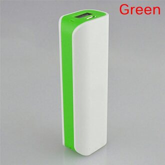 Draagbare Led Pover Power Bank (Geen Batterij Mobiele Power Bank 18650 Doos Telefoon Oplader Diy Case Powerbank Dual Usb poverbank groen