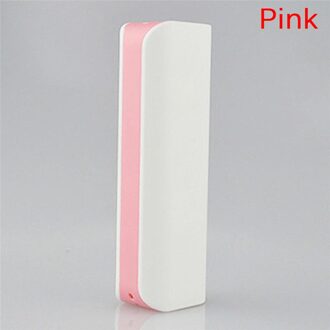 Draagbare Led Pover Power Bank (Geen Batterij Mobiele Power Bank 18650 Doos Telefoon Oplader Diy Case Powerbank Dual Usb poverbank Roze