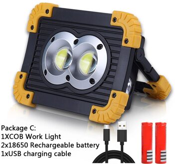 Draagbare LED Zaklamp COB Verlichting Schijnwerper Zoeklicht Waterdichte USB Oplaadbare Power Bank Voor outdoor verlichting