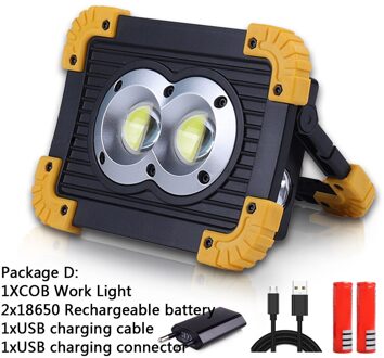 Draagbare LED Zaklamp COB Verlichting Schijnwerper Zoeklicht Waterdichte USB Oplaadbare Power Bank Voor outdoor verlichting