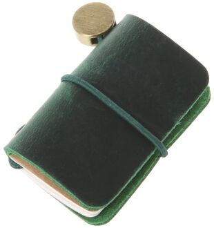 Draagbare Lederen Reizen Boek Mini Journal Boekje Handgemaakte Cover Met Insert Brochure Creatieve Accessoires Schrijven Voor Mannen Blakish groen