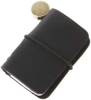 Draagbare Lederen Reizen Boek Mini Journal Boekje Handgemaakte Cover Met Insert Brochure Creatieve Accessoires Schrijven Voor Mannen zwart