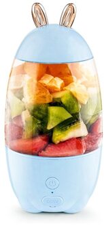 Draagbare Leuke Konijnenoren Elektrische Juicer Cup Huishoudelijke Usb Opladen Mini Smoothie Fruit Blender Uitgaande Juicer Extractor U1JE blauw