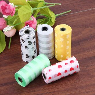 Draagbare Licht Hond Kak Zak Dispenser Met Reflecterende Touw Handvat Afval Vuilnis Doos Outdoor Dierbenodigdheden 1 Roll willekeurig kleur