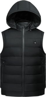 Draagbare Lichtgewicht Elektrische Verwarmde Jas Donzen Usb Oplaadbare Verwarmde Vest Voor Mannen En Vrouwen zwart