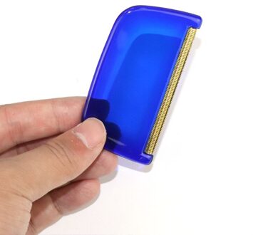 Draagbare Lint Remover Brush Kleding Fuzz Stof Scheerapparaat Houten Handvat Handleiding Pluche Kleding Ontharing Machine Kleren Brush Tool blauw