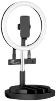 Draagbare Live Licht Supplement Beugel Statief Beugel Mobiele Telefoon Houder Video Fotografie Self Photo Ring Lamp zwart