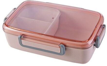 Draagbare Lunch Container Gezonde Materiaal Lunchbox Microwavable Lekvrije Bento Box Aparte Voedsel Container Roze