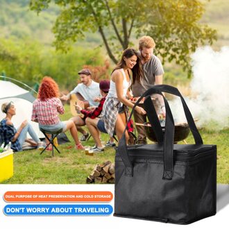 Draagbare Lunch Koeltas Vouwen Isolatie Picknick Ijs Voedsel Thermische Drinken Carrier Geïsoleerde Zakken Voedsel Levering Zak
