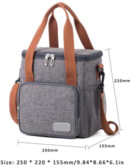 Draagbare Lunch Tas Thermische Geïsoleerde Koeltas Picknick Voedsel Opbergzakken 9L Schouder Lunchbox Tote Reizen Picknick Handtas