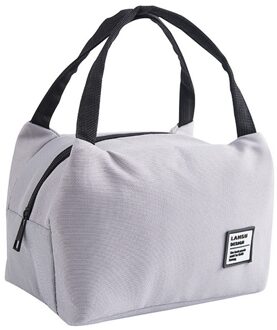 Draagbare Lunch Tas Thermische Geïsoleerde Lunch Box Tote Koeltas Bento Pouch Opbergzakken Torba Na Lunch Sac Een Lunch #3 wit
