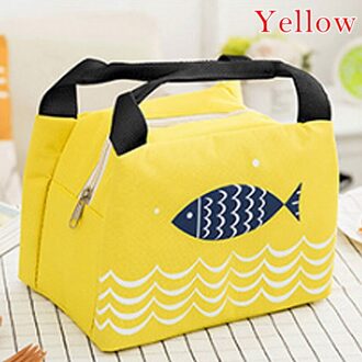 Draagbare Lunch Tassen Voor Vrouwen Handtassen Ice Cooler Picknick Zakken Geïsoleerde Thermische Lunch Box Pouch Kinderen School Voedsel Opbergtas geel