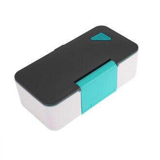 Draagbare Magnetron Lunchbox Enkele Laag Plastic Voedsel Container Bento Box Met Telefoon Stand Bento Lunch Box Voor Kinderen Blauw