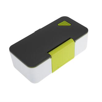 Draagbare Magnetron Lunchbox Enkele Laag Plastic Voedsel Container Bento Box Met Telefoon Stand Bento Lunch Box Voor Kinderen Geel