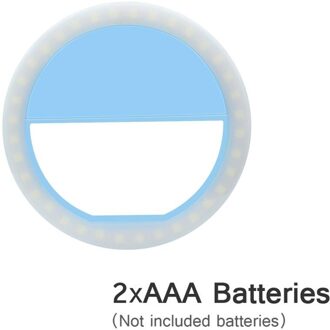 Draagbare Make-Up Spiegel licht LED Selfie Ring Lamp LED Mobiele Telefoon licht Fotografie Clip Ring Beauty Tools Voor Foto vullen licht blauw AAA Power