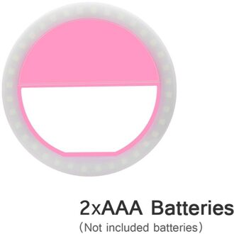 Draagbare Make-Up Spiegel licht LED Selfie Ring Lamp LED Mobiele Telefoon licht Fotografie Clip Ring Beauty Tools Voor Foto vullen licht roze AAA Power