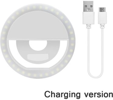 Draagbare Make-Up Spiegel licht LED Selfie Ring Lamp LED Mobiele Telefoon licht Fotografie Clip Ring Beauty Tools Voor Foto vullen licht wit USB Power