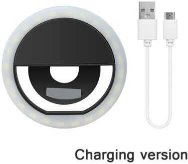 Draagbare Make-Up Spiegel licht LED Selfie Ring Lamp LED Mobiele Telefoon licht Fotografie Clip Ring Beauty Tools Voor Foto vullen licht zwart USB Power