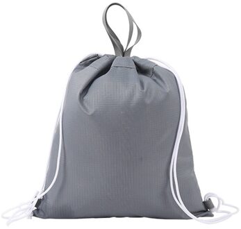 Draagbare Mannen Vrouwen Verstelbare Trekkoord Rugzak Grote Capaciteit Reistassen Kids Meisjes Nylon Rugzak grijs