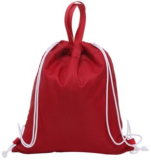 Draagbare Mannen Vrouwen Verstelbare Trekkoord Rugzak Grote Capaciteit Reistassen Kids Meisjes Nylon Rugzak Rood