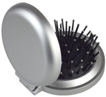 Draagbare Meisjes Mini Vouwen Kam Massage Ronde Reizen Spiegel Haar Borstel Slive