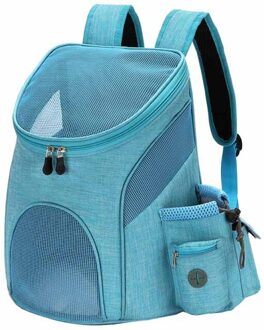 Draagbare Mesh Hond Tas Ademend Hond Rugzak Grote Draagtas Outdoor Reizen Pet Carrier Hond Accessoires Mascotas licht blauw / L