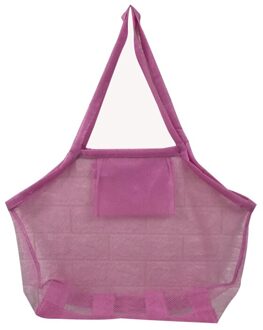 Draagbare Mesh Strandtas Extra Grote Strandtassen En Bakken Tote Rugzak Speelgoed Handdoeken Zand Weg Voor Camping Uitje Activiteiten Paars