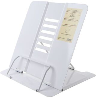 Draagbare Metalen Verstelbare Leesboek Houder Ondersteuning Document Plank Bookstand T5UA wit