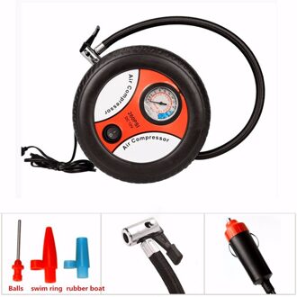 Draagbare Mini Auto Opblaasbare Pomp Air Compressor Tire Auto Tire Pomp Elektrische Opblazen Machine 260PSI DC12V Met Nozzle Adapter