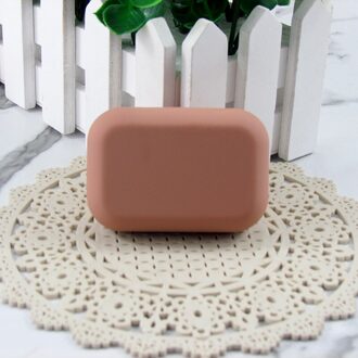 Draagbare Mini Brillenkoker Contact Lens Doos Effen Kleur Lenzen Case Meisje Gekleurde Frosted Eenvoud Houder Doos Bruin