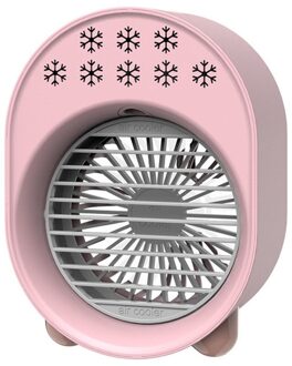 Draagbare Mini Conditioner 7 Kleuren Licht Multifunctionele Usb Plug-In Luchtbevochtiger Office Home Desktop Koeling Fan roze