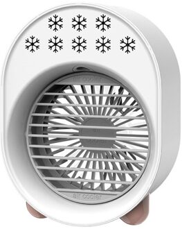 Draagbare Mini Conditioner 7 Kleuren Licht Multifunctionele Usb Plug-In Luchtbevochtiger Office Home Desktop Koeling Fan wit
