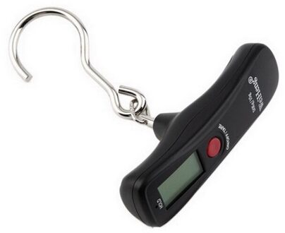 Draagbare Mini Digitale Hand Held Vis Haak Opknoping Schaal Elektronische Led Display Gram Balance Weging Bagage Schaal WH-A18L zwart