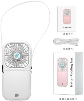 Draagbare Mini Fan Handheld Fan Thuis Bureau Speed Verstelbare Usb Oplaadbare Fan Luchtkoeler Outdoor Reizen wit