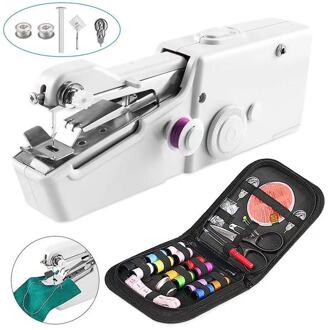 Draagbare Mini Hand Naaimachine Elektrische Steek Huishoudelijke Draadloze Handwerken Set Voor Snelle Reparaties Diy Kleding Stitchin
