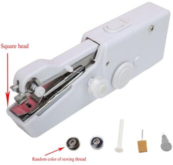 Draagbare Mini Hand Naaimachine Quick Handige Naaien Handwerken Kleding Stoffen Huishoudelijke Elektrische Naaimachine Gyh plein hoofd wit
