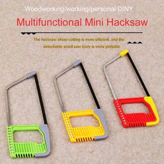 Draagbare Mini Ijzerzaag Multifunctionele Afneembare Montage Zaagblad Houtbewerking Hand Ijzerzaag Tuinieren Kleine Handzaag geel