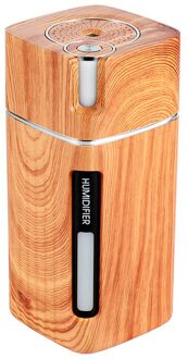 Draagbare Mini Luchtbevochtiger Houtnerf 300Ml Ultrasone Auto Usb Aroma Air Diffuser Kleur Led Lamp Humidificador Voor Car Home kantoor licht wood