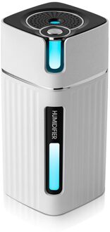 Draagbare Mini Luchtbevochtiger Houtnerf 300Ml Ultrasone Auto Usb Aroma Air Diffuser Kleur Led Lamp Humidificador Voor Car Home kantoor wit