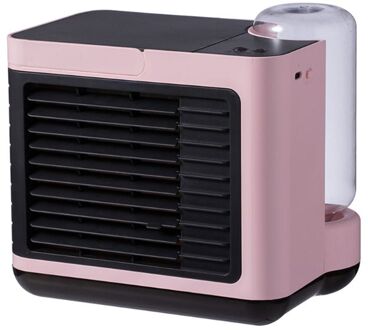 Draagbare Mini Luchtkoeler Negatieve Ionen Luchtbevochtiger En Luchtreiniger Usb Oplaadbare Desktop Koelventilator Airconditioner Huis Roze