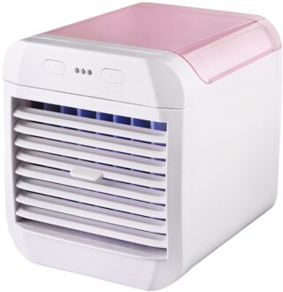 Draagbare Mini Luchtkoeler Usb Ice Crystal Kleine Airconditioner Draagbare Koelventilator Voor Kantoor Kamer Slaapkamer Desktop Luchtbevochtiger roze