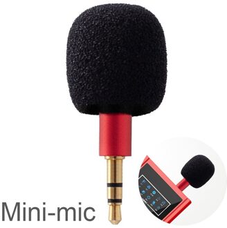 Draagbare Mini Microfoon Mic 3.5Mm Aux 3 / 4 Pole Metalen Capaciteit Microfoons Voor Mobiele Telefoon Computer Laptop Pc opname 3 Pole-rood
