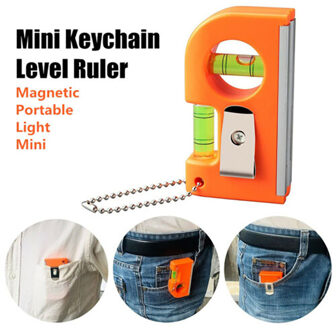 Draagbare Mini Pocket Sleutelhanger Niveau Meetinstrumenten met Magneet Base V Streep Waterpas Bubble Klem Precisie