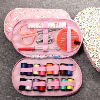 Draagbare mini reizen naaien kits doos met kleur naald draden pin schaar naaien set met case doos thuis gereedschap DIY handwerk tool